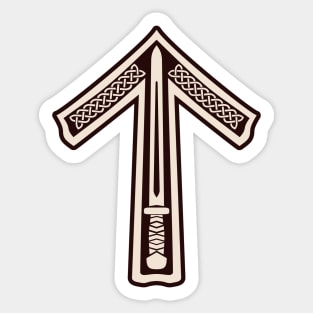 Tyr / Tiwaz - Bone and Burnt Wood - Viking / Norse / Saxon Futhark Rune Sticker